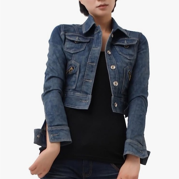 cropped denim jacket, size S - Picture 6 of 6
